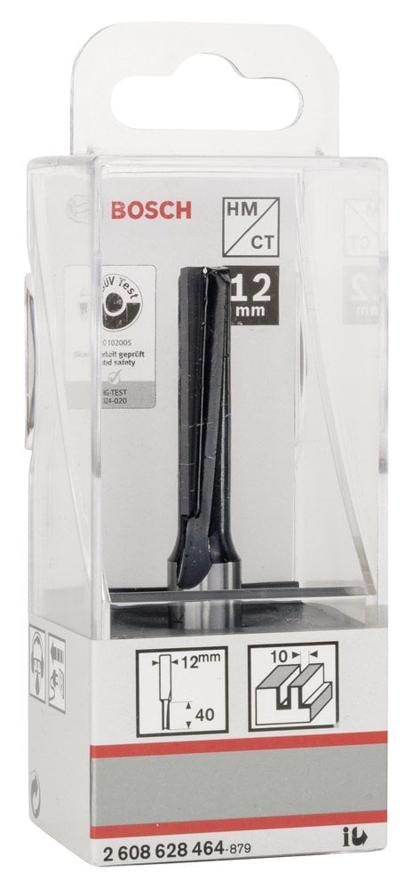 Bosch - Standard Seri Ahşap İçin Çift Oluklu, Sert Metal Ekstra Uzun Düz Freze Ucu 12*10*81mm - Resim 2