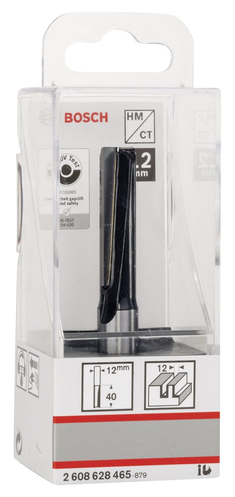 Bosch - Standard Seri Ahşap İçin Çift Oluklu, Sert Metal Ekstra Uzun Düz Freze Ucu 12*12*81mm - Resim 2