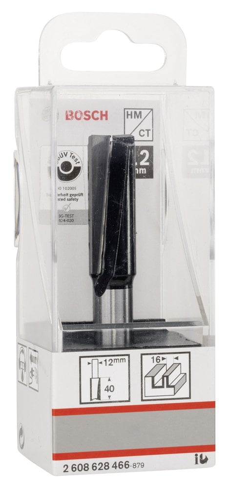 Bosch - Standard Seri Ahşap İçin Çift Oluklu, Sert Metal Ekstra Uzun Düz Freze Ucu 12*16*81mm - Resim 2