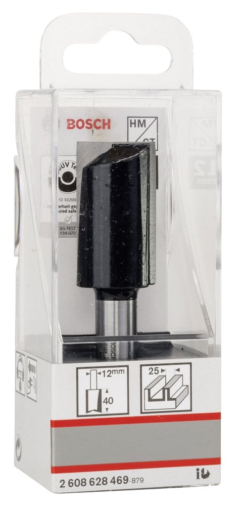 Bosch - Standard Seri Ahşap İçin Çift Oluklu, Sert Metal Ekstra Uzun Düz Freze Ucu 12*25*81mm - Resim 2