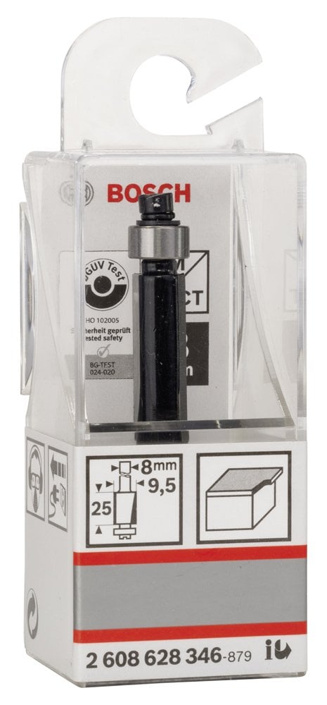 Bosch - Standard Seri Laminant İçin Çift Oluklu, Sert Metal Bilya Yataklı Freze Ucu 8*9,5*68 mm - Resim 2