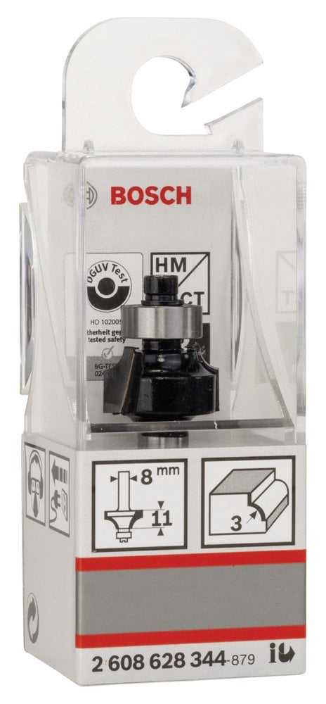 Bosch - Standard Seri Ahşap İçin Çift Oluklu, Sert Metal Bilya Yataklı Yuvarlama Frezesi 8*3*53 mm - Resim 2