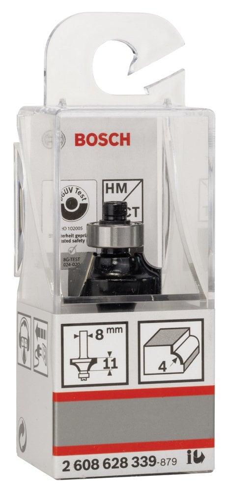 Bosch - Standard Seri Ahşap İçin Çift Oluklu, Sert Metal Bilya Yataklı Yuvarlama Frezesi 8*4*53 mm - Resim 2