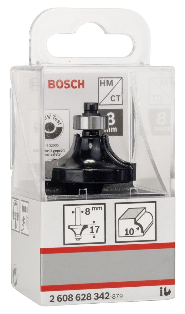 Bosch - Standard Seri Ahşap İçin Çift Oluklu, Sert Metal Bilya Yataklı Yuvarlama Frezesi 8*10*57 mm - Resim 2