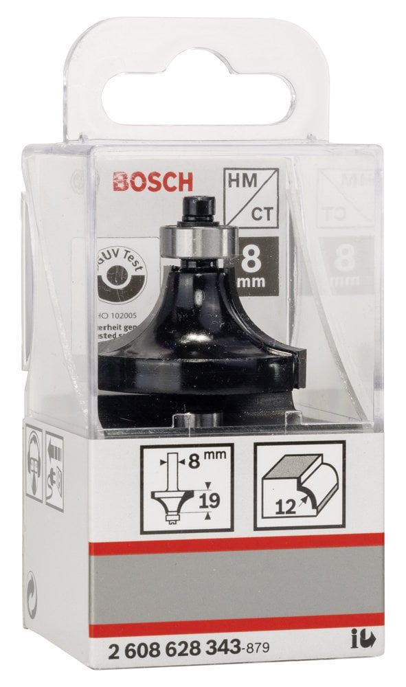 Bosch - Standard Seri Ahşap İçin Çift Oluklu, Sert Metal Bilya Yataklı Yuvarlama Frezesi 8*12*60 mm - Resim 2