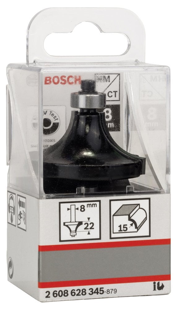 Bosch - Standard Seri Ahşap İçin Çift Oluklu, Sert Metal Bilya Yataklı Yuvarlama Frezesi 8*15*66 mm - Resim 2