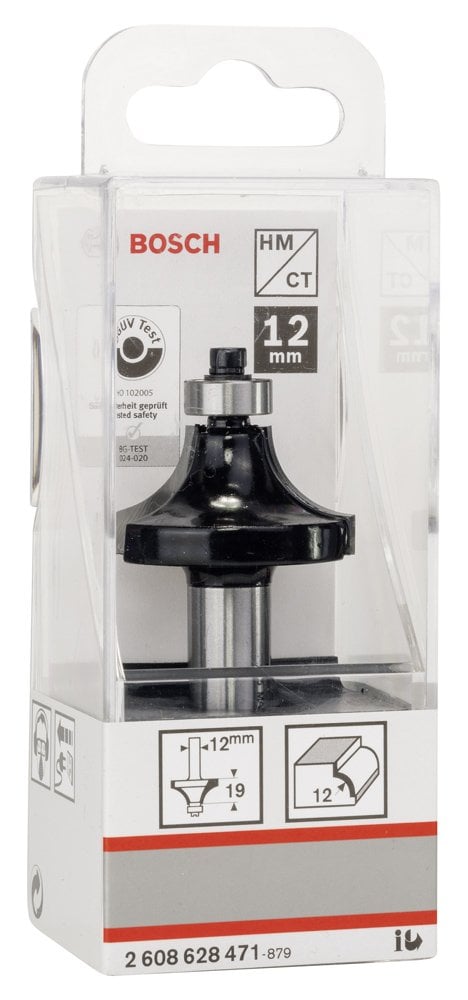 Bosch - Standard Seri Ahşap İçin Çift Oluklu, Sert Metal Bilya Yataklı Yuvarlama Frezesi 12*12*70 mm - Resim 2
