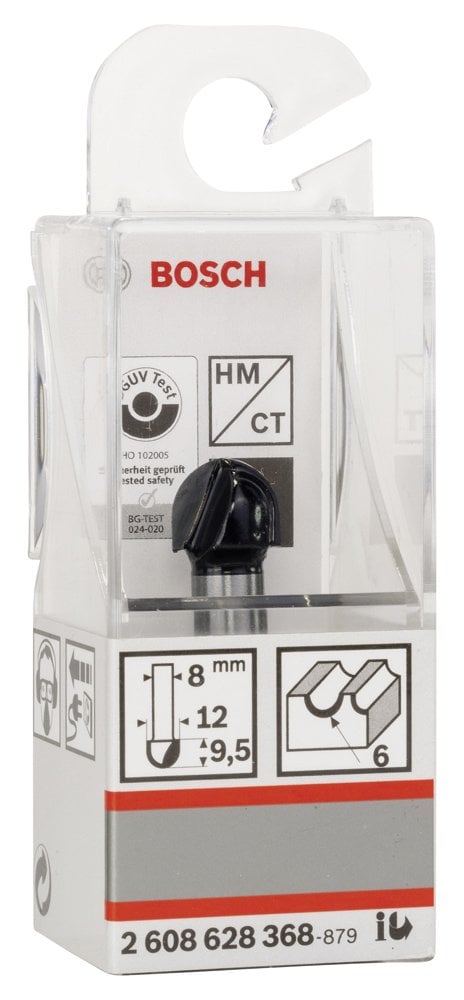 Bosch - Standard Seri Ahşap İçin Çift Oluklu, Sert Metal Dalma Yarımay Freze 8*12*40*6 mm - Resim 2