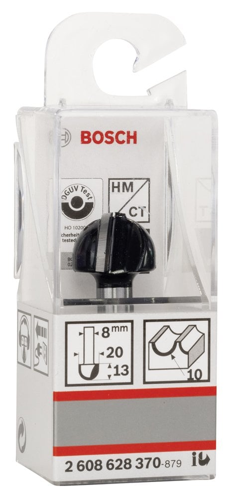 Bosch - Standard Seri Ahşap İçin Çift Oluklu, Sert Metal Dalma Yarımay Freze 8*20*46*10 mm - Resim 2