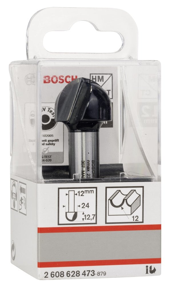 Bosch - Standard Seri Ahşap İçin Çift Oluklu, Sert Metal Dalma Yarımay Freze 12*24*57*12 mm - Resim 2