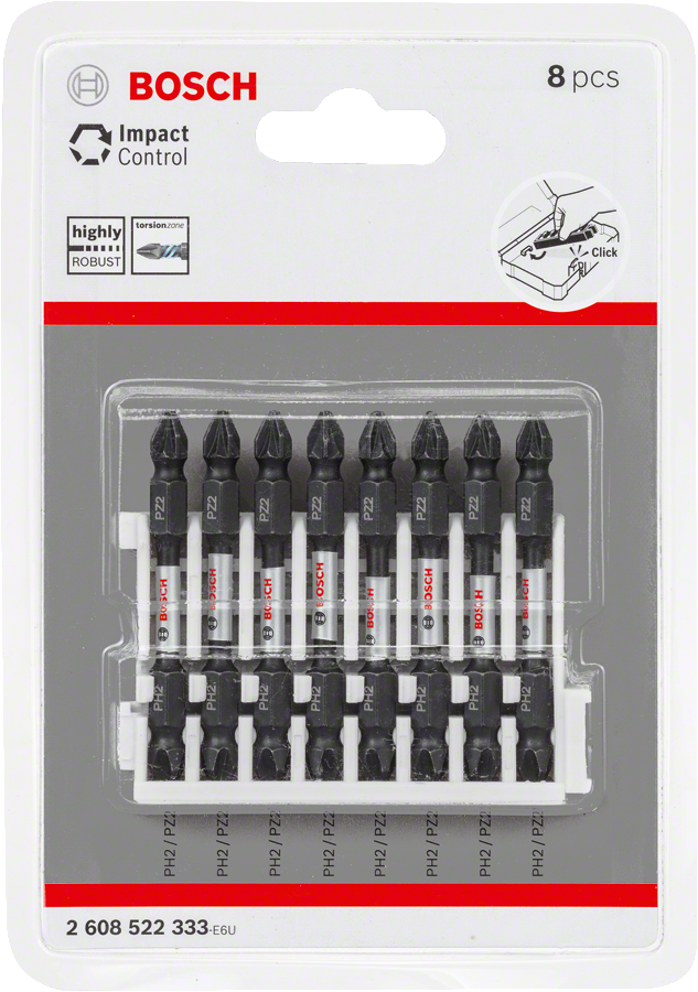Bosch - Impact Control Serisi Çift Taraflı Vidalama Ucu 8'li PH2/PZ2 *65mm - Resim 2