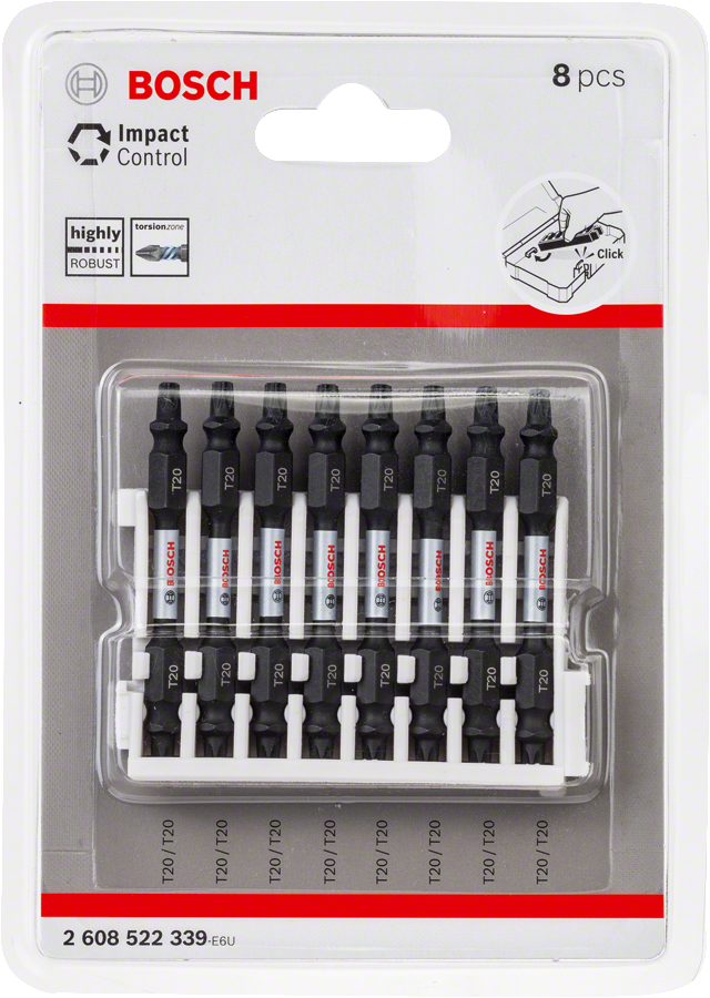 Bosch - Impact Control Serisi Çift Taraflı Vidalama Ucu 8'li T20 *65mm - Resim 2