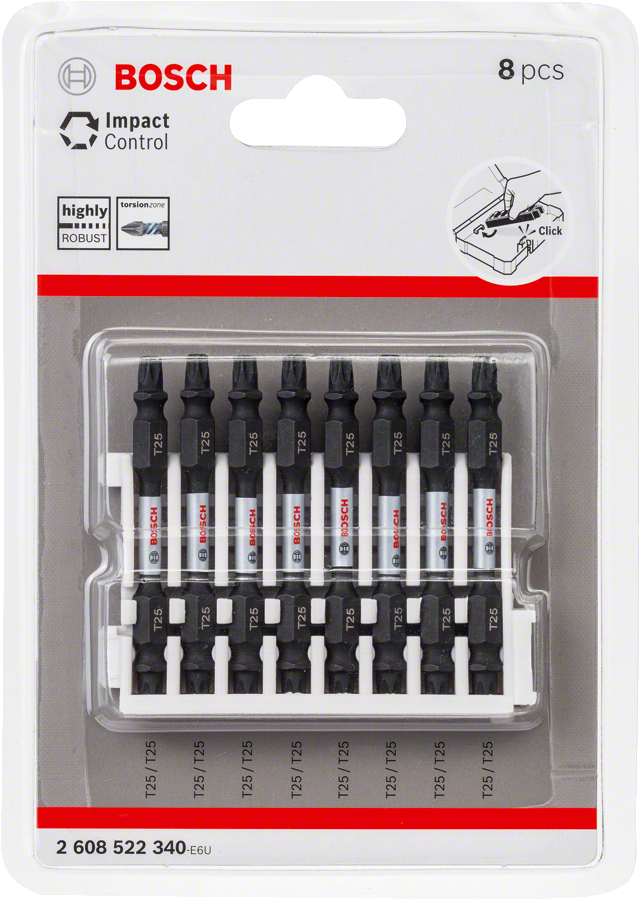 Bosch - Impact Control Serisi Çift Taraflı Vidalama Ucu 8'li T25 *65mm - Resim 2