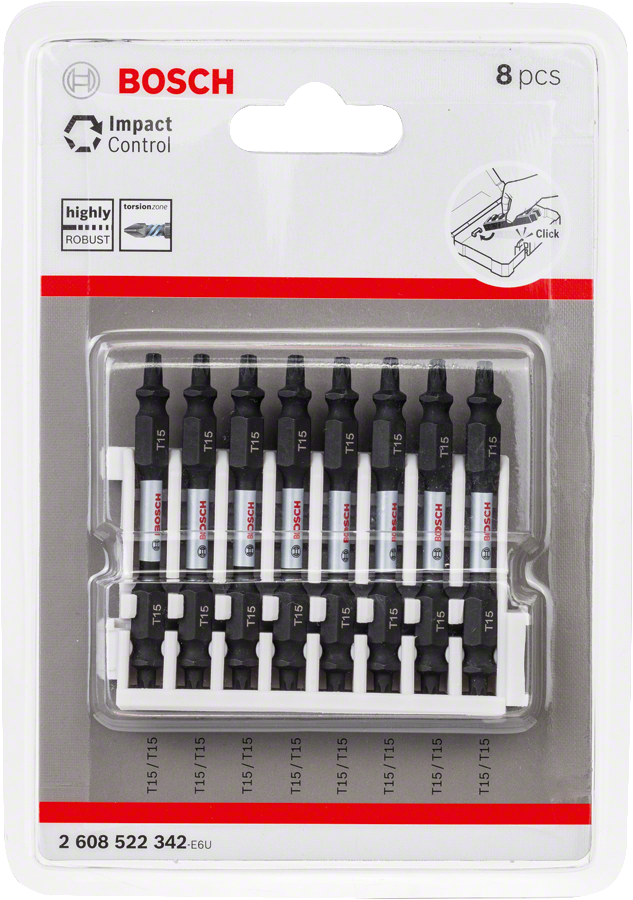 Bosch - Impact Control Serisi Çift Taraflı Vidalama Ucu 8'li T15 *65mm - Resim 2