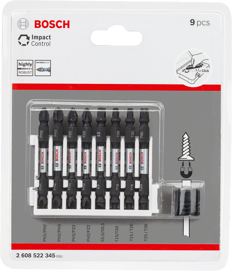 Bosch - Impact Control Serisi Çift Taraflı Vidalama Ucu 9'lu Set *65mm - Resim 2