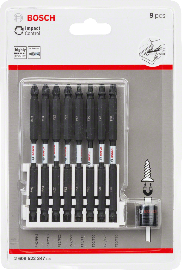 Bosch - Impact Control Serisi Çift Taraflı Vidalama Ucu 9'lu Set *110mm - Resim 2