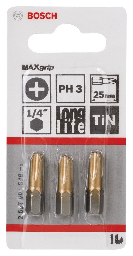 Bosch - Max Grip Serisi Vidalama Ucu PH3*25 mm 3'lü - Resim 2