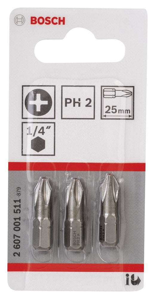 Bosch - Extra Hard Serisi Vidalama Ucu PH2*25 mm 3'lü - Resim 2