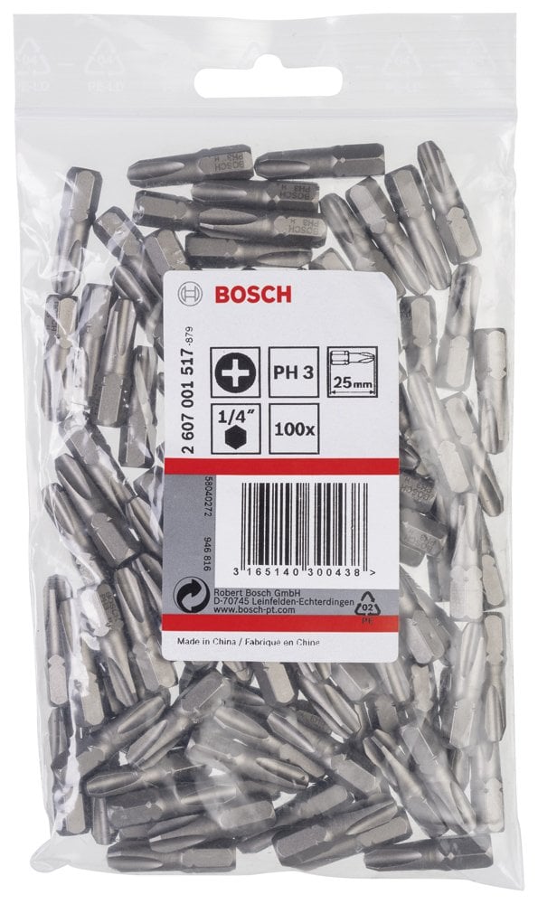 Bosch - Extra Hard Serisi Vidalama Ucu PH3*25 mm 100'lü - Resim 2