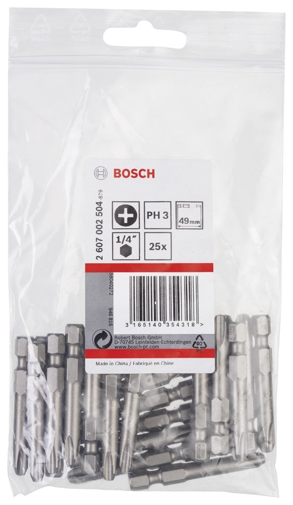 Bosch - Extra Hard Serisi Vidalama Ucu PH3*49 mm 25'li - Resim 2