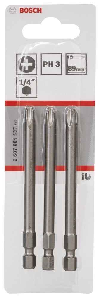 Bosch - Extra Hard Serisi Vidalama Ucu PH3*89 mm 3'lü - Resim 2