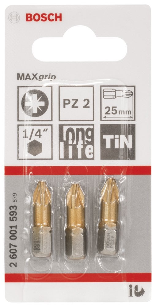 Bosch - Max Grip Serisi Vidalama Ucu PZ 2*25 mm 3'lü - Resim 2