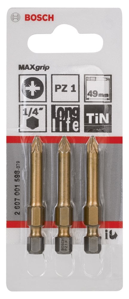 Bosch - Max Grip Serisi Vidalama Ucu PZ 1*49 mm 3'lü - Resim 2