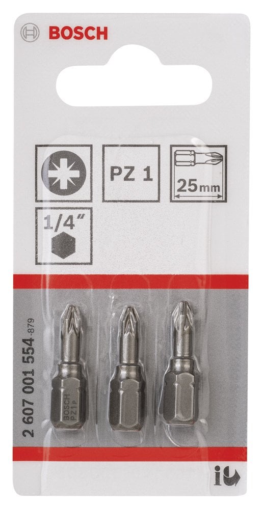 Bosch - Extra Hard Serisi Vidalama Ucu PZ 1*25 mm 3'lü - Resim 2