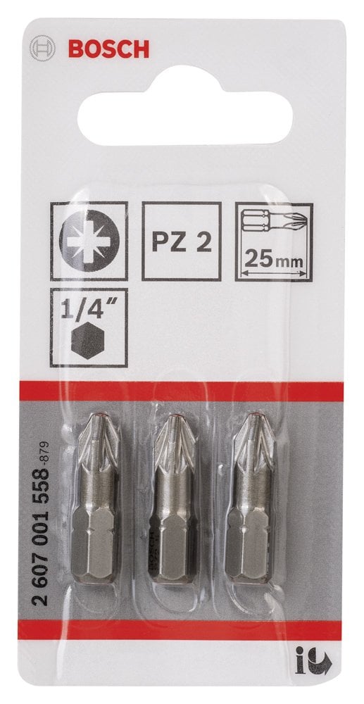 Bosch - Extra Hard Serisi Vidalama Ucu PZ 2*25 mm 3'lü - Resim 2