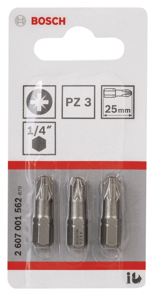 Bosch - Extra Hard Serisi Vidalama Ucu PZ 3*25 mm 3'lü - Resim 2