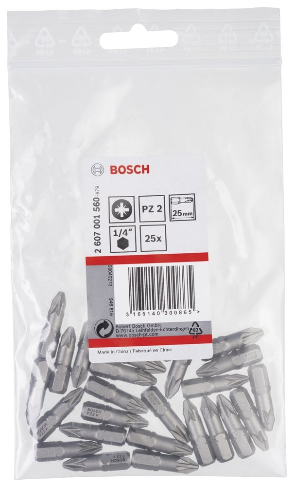 Bosch - Extra Hard Serisi Vidalama Ucu PZ 2*25 mm 25'li - Resim 2