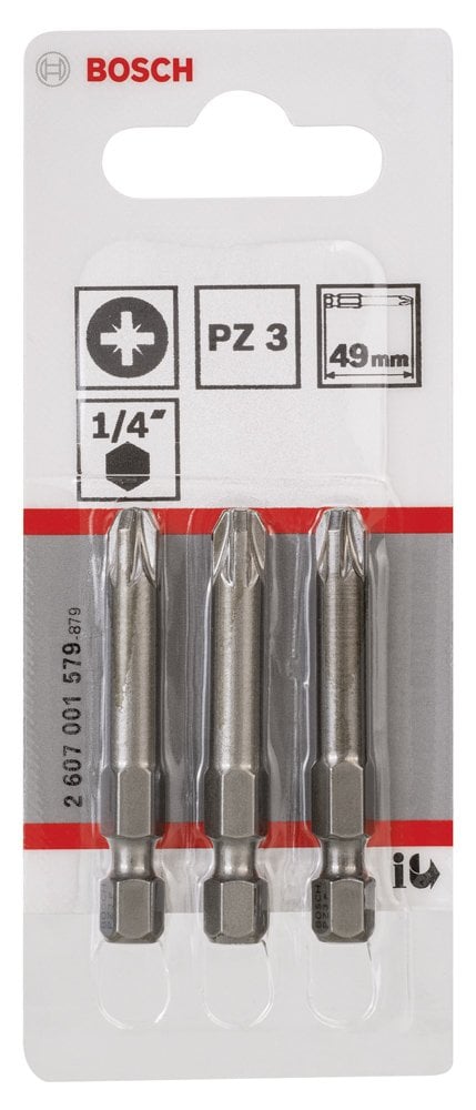 Bosch - Extra Hard Serisi Vidalama Ucu PZ 3*49 mm 3'lü - Resim 2