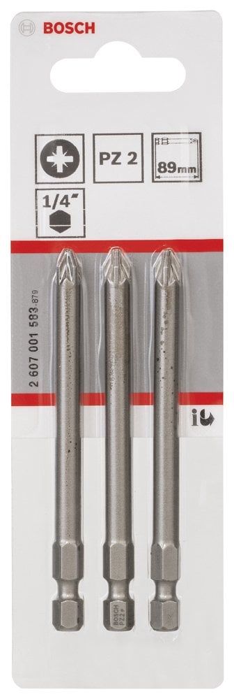 Bosch - Extra Hard Serisi Vidalama Ucu PZ 2*89 mm 3'lü - Resim 2