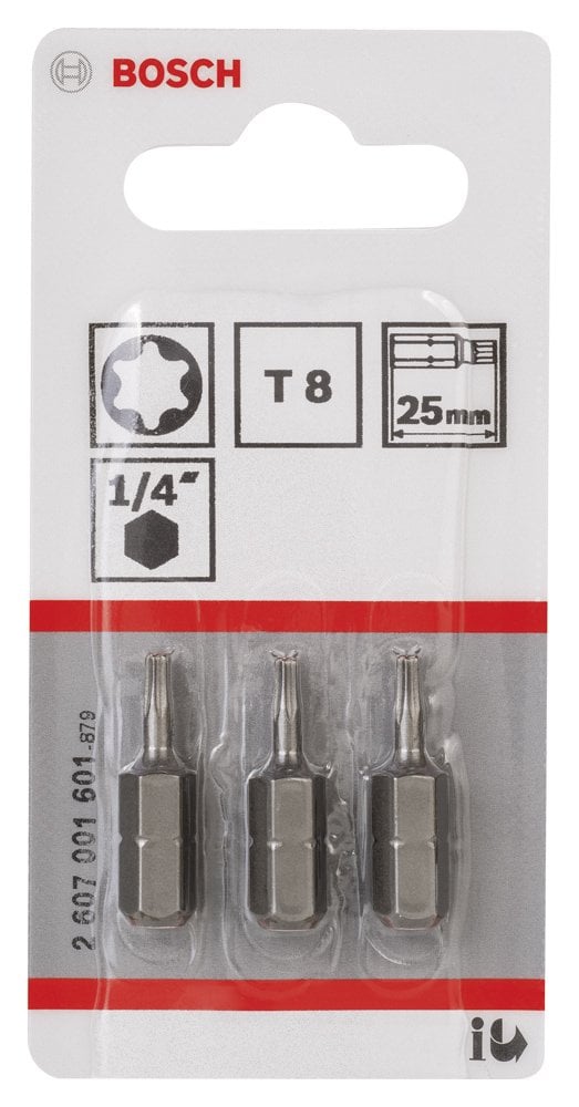 Bosch - Extra Hard Serisi Vidalama Ucu T8*25 mm 3'lü - Resim 2