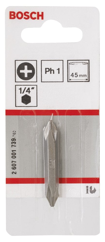 Bosch - Çift Taraflı Vidalama ucu PH1xPH1*45 mm 1'li - Resim 2