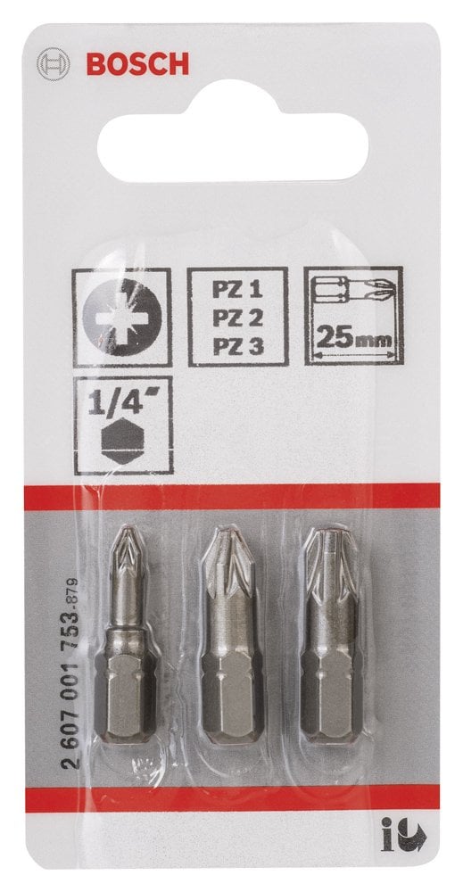 Bosch - 3 Parçalı Extra Hard Serisi Vidalama Ucu Seti PZ1/2/3*25 mm - Resim 2