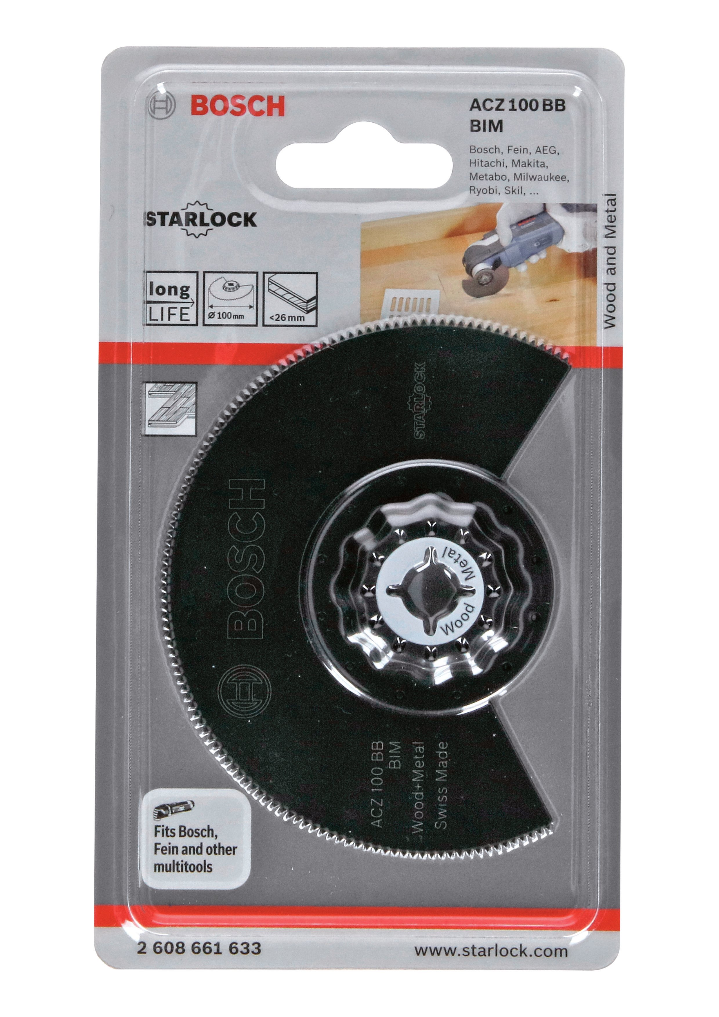 Bosch - Starlock - ACZ 100 BB - BIM Ahşap ve Metal İçin Segman Testere Bıçağı, Bombeli 1'li - Resim 2