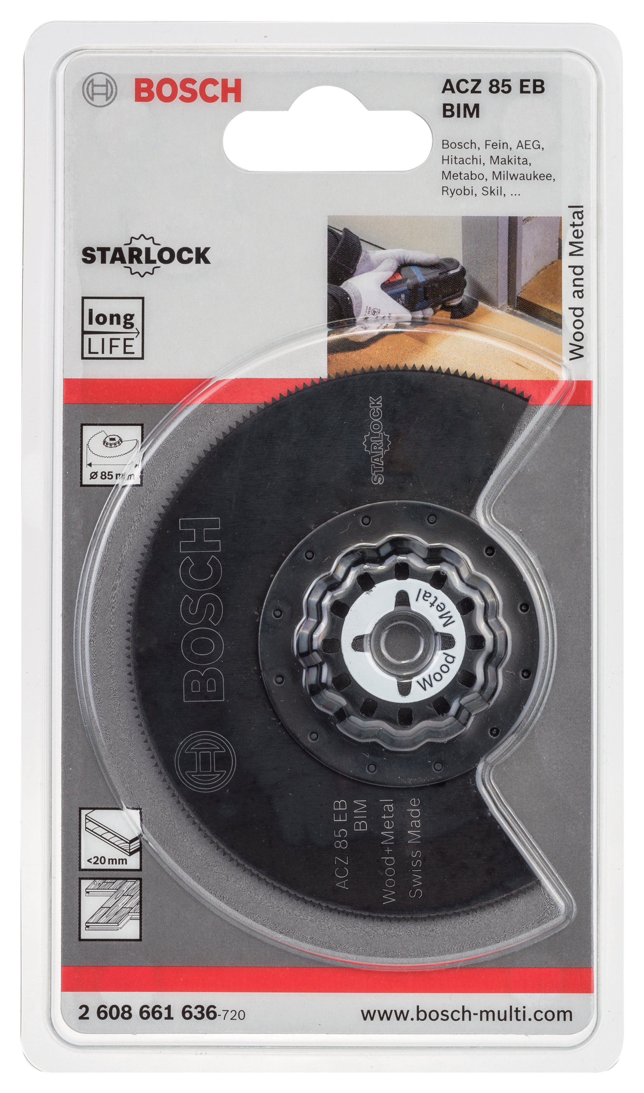 Bosch - Starlock - ACZ 85 EB - BIM Ahşap ve Metal İçin Segman Testere Bıçağı, Bombeli 1'li - Resim 2
