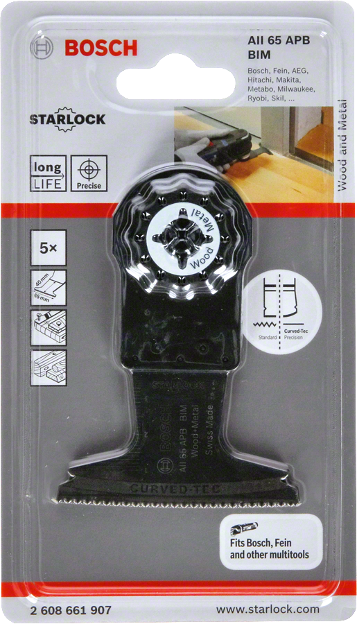 Bosch - Starlock - AII 65 APB - BIM Ahşap ve Metal İçin Daldırmalı Testere Bıçağı 5'li - Resim 2