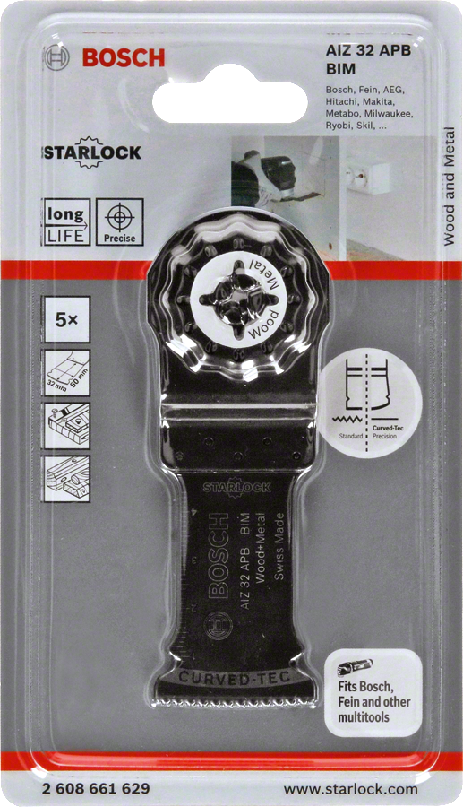 Bosch - Starlock - AIZ 32 APB - BIM Ahşap ve Metal İçin Daldırmalı Testere Bıçağı 5'li - Resim 2