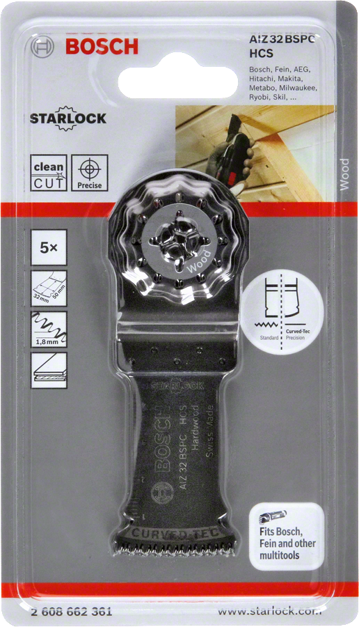 Bosch - Starlock - AIZ 32 BSPC - HCS Sert Ahşap İçin Daldırmalı Testere Bıçağı 5'li - Resim 2