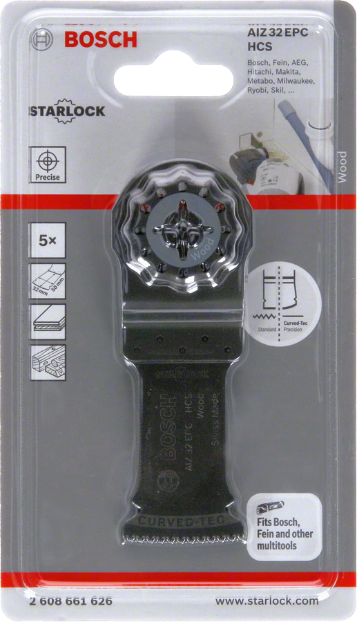Bosch - Starlock - AIZ 32 EPC - HCS Ahşap İçin Daldırmalı Testere Bıçağı 5'li - Resim 2