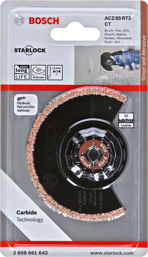 Bosch - Starlock - ACZ 85 RT3 - Carbide RIFF Zımpara Uçlu Segman Testere Bıçağı 30 Kum Kalınlığı 1'li - Resim 2
