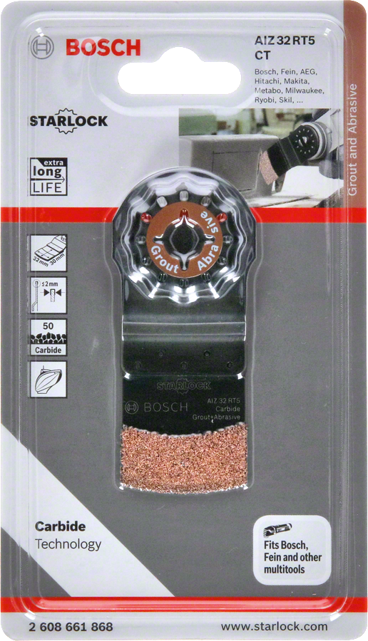Bosch - Starlock - AIZ 32 RT5 - Carbide RIFF Daldırmalı Testere Bıçağı 50 Kum Kalınlığı 1'li - Resim 2