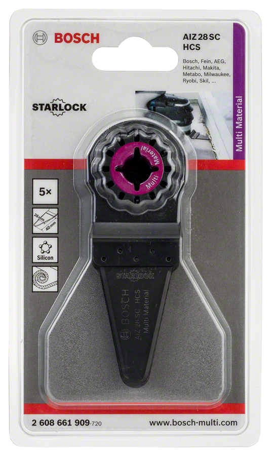 Bosch - Starlock - AIZ 28 SC - HCS Universal Derz ve Macun Kesici Bıçak 5'li - Resim 2