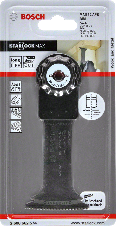 Bosch - Starlock Max - MAII 52 APB - BIM Ahşap ve Metal İçin Daldırmalı Testere Bıçağı 1'li - Resim 2