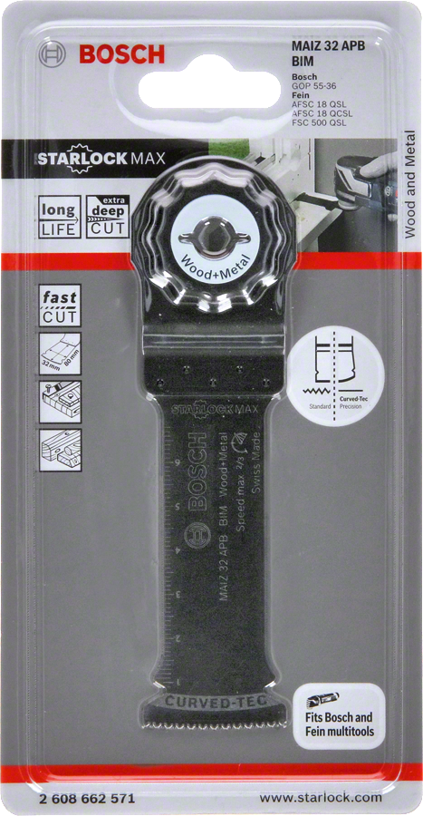 Bosch - Starlock Max - MAIZ 32 APB - BIM Ahşap ve Metal İçin Daldırmalı Testere Bıçağı 1'li - Resim 2