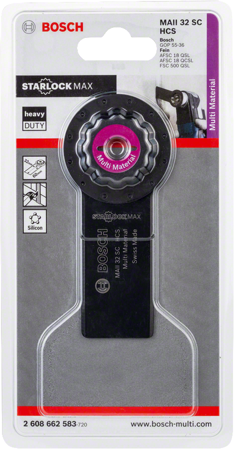 Bosch - Starlock Max - MAII 32 SC - HCS Üniversal Derz ve Macun Kesici Testere Bıçağı (Japon Bıcagı) 1'li - Resim 2