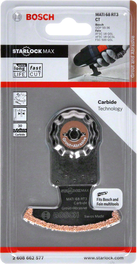 Bosch - Starlock Max - MATI 68 RT3 - Carbide RIFF Zımpara Uçlu Segman Testere Bıçağı 30 Kum Kalınlığı 1'li - Resim 2
