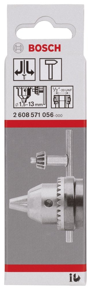 Bosch - 1/2''-20 - 1,5-13 mm Anahtarlı Mandren - Resim 2